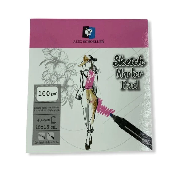 Alex Schoeller Sketch Marker Pad 15x15 cm 160 gr 40 yp