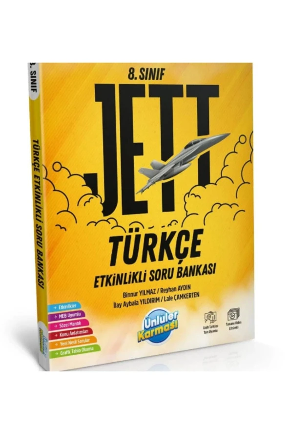 8. Sınıf Jett Türkçe Etkinlikli Soru Bankası Ünlüler Yayınları