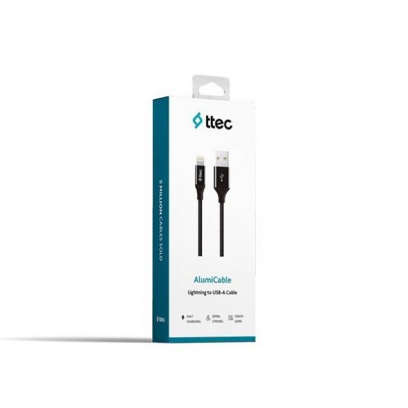 Ttec 2DK16S Alumicable Iphone Lightning Uyumlu Şarj ve Data Kablosu Siyah - 4