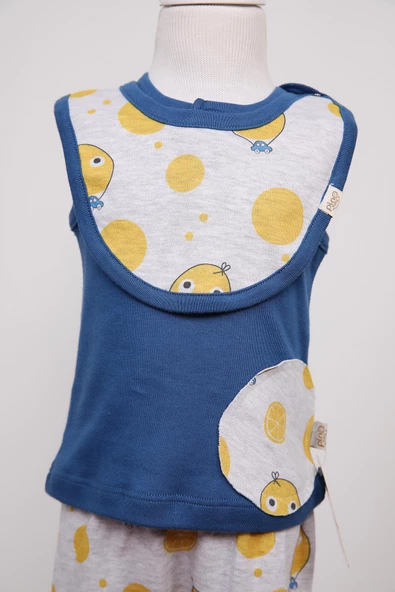 Limon Baskı Şort Atlet Mamalık Erkek Bebek Takım 3'lü 3572