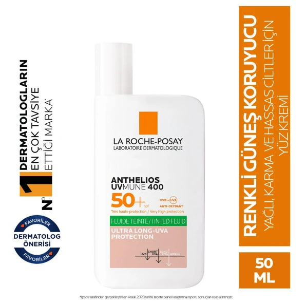 La Roche-Posay Anthelios UVmune 400 Oil Control  Fluid Renkli 50 Faktör Güneş Kremi 50 ml - 3