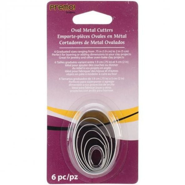 Sculpey Metal Kesiciler 6 Boy Oval