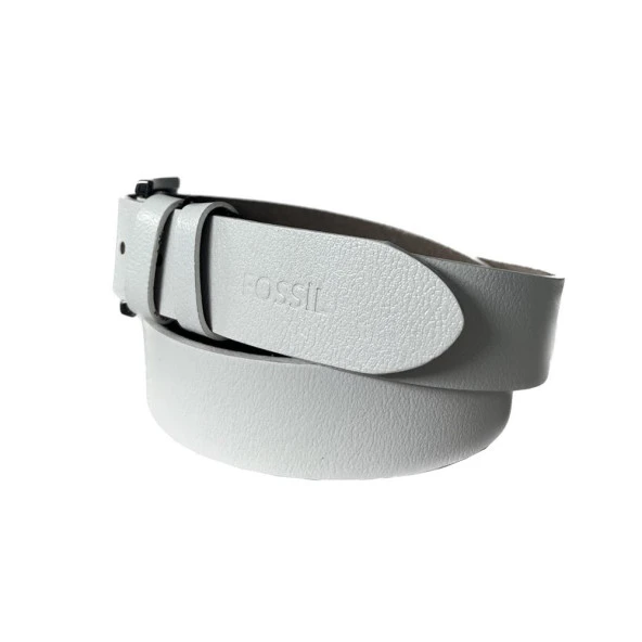Fossil Beyaz Hakiki Düz Deri Spor 4 cm Erkek Kemeri-125 - Resim 3