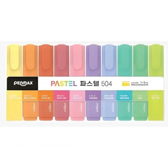 PENMAX Pastel Color Highlighter Fosforlu Kalemi 10'lu Set - 2