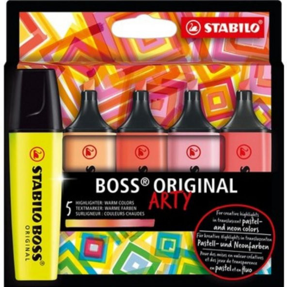 Stabilo Boss Arty Original Fosforlu Kalem 6lı Sıcak Tonlar Seti