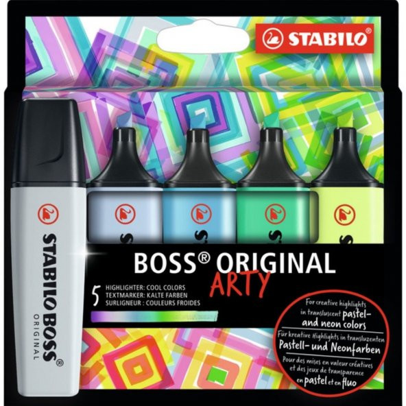 Stabilo Boss Arty Original Fosforlu Kalem 6lı Soğuk Tonlar Seti