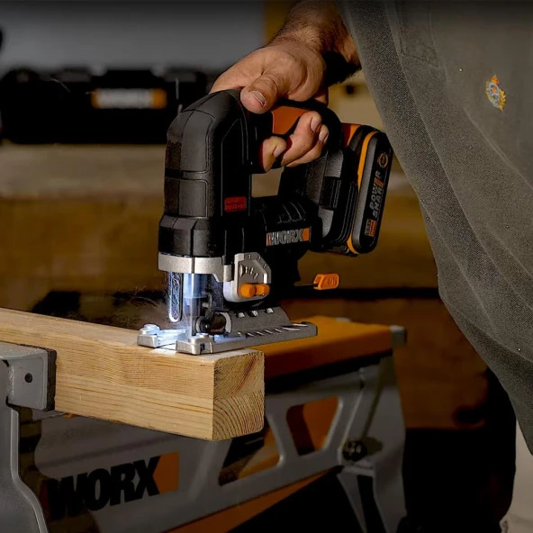 WORX WX542 20Volt 2.5Ah. Li-ion Tek Akülü Profesyonel Kömürsüz Şarjlı Dekupaj Testere - 10