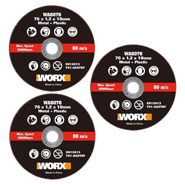 WORX WA6076.3 WX801 İçin 76x10mm 3 Adet Metal ve PVC Kesme Taşı - 7