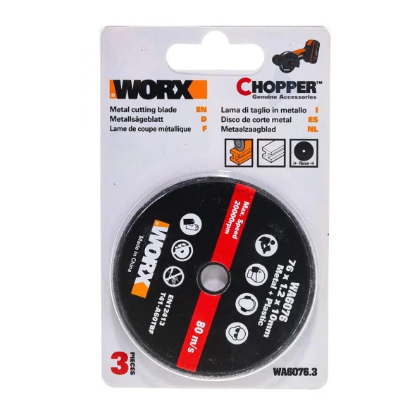 WORX WA6076.3 WX801 İçin 76x10mm 3 Adet Metal ve PVC Kesme Taşı - 10