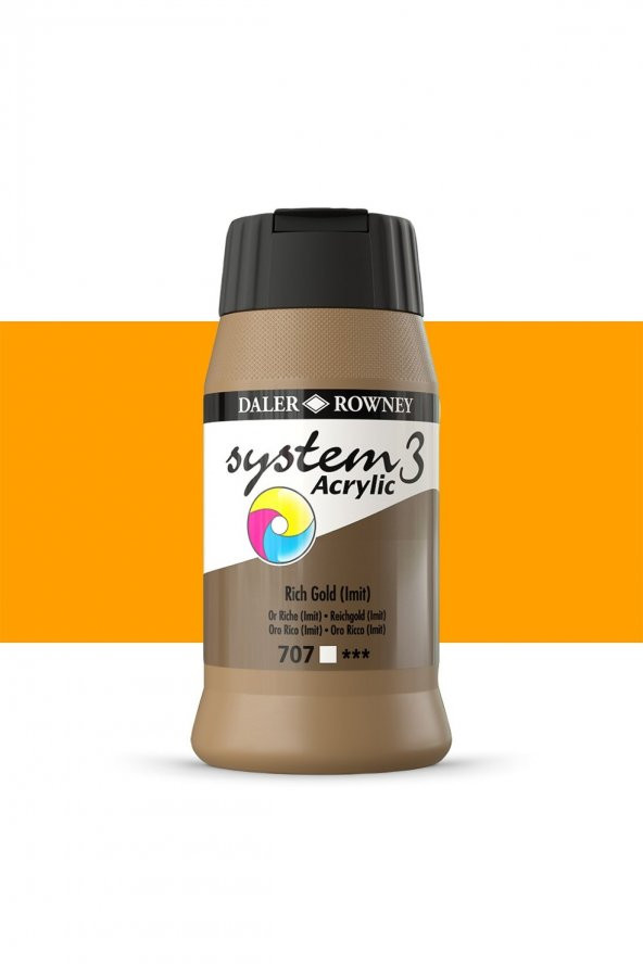Daler Rowney System 3 Akrilik Boya 500ml 707 Rich Gold Imit