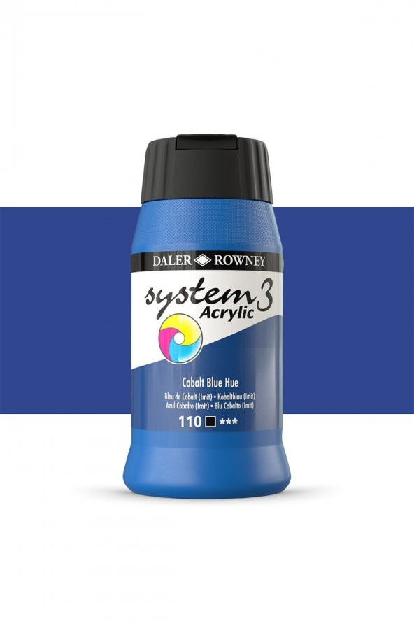 Daler Rowney System 3 Akrilik Boya 500ml 110 Cobalt Blue Hue