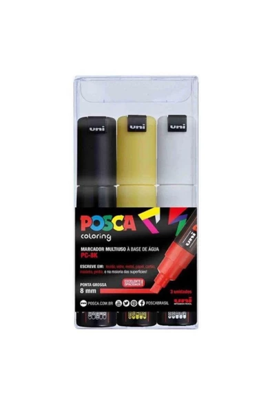 Uni Posca Marker Kalem Pc-8k (8mm) 3'lü Set