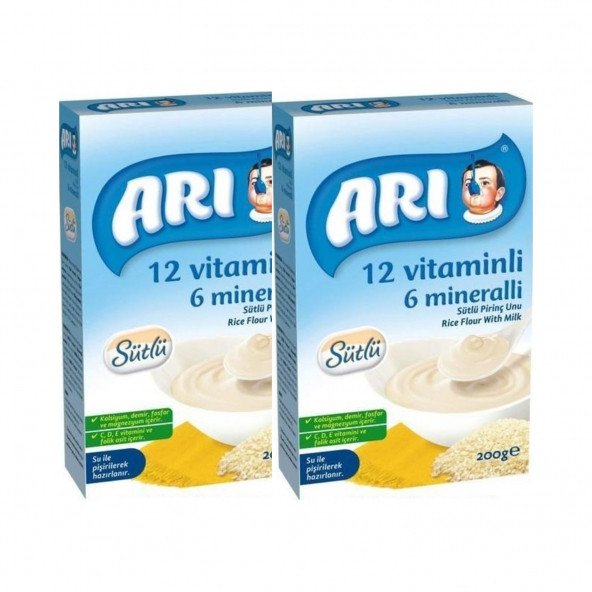 Arı Mama 200 gr Sütlü Pirinç Unu 2 li Paket