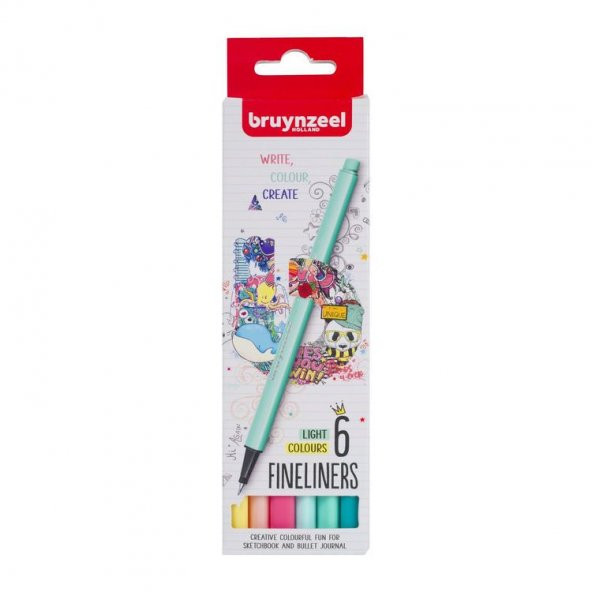Bruynzeel Fineliner 0.4 mm 6 Renk Light