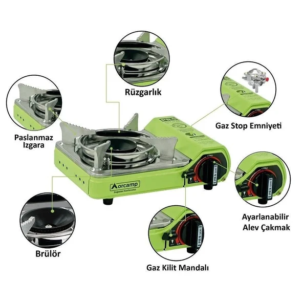 Orcamp Mini Çantalı Kamp Ocağı Yeşil - 3