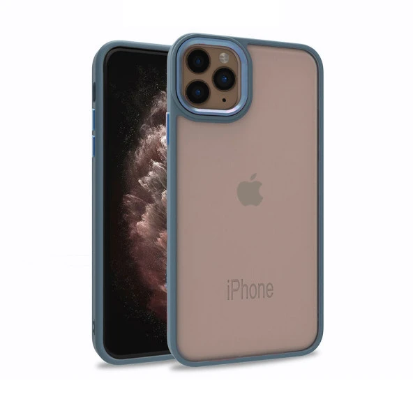 Apple iPhone 12 Pro Kılıf Zore Flora Kapak Kılıf  Sierra Mavi