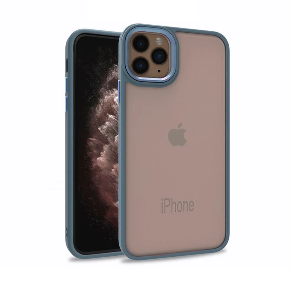 Apple iPhone 12 Pro Kılıf Zore Flora Kapak Kılıf  Sierra Mavi