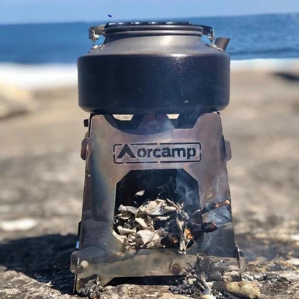 ORCAMP Paslanmaz İnox Ateş Kutusu - Çantalı - 3