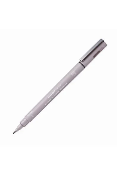 Uni Pin Brush Pen Fırça Uçlu Çizim Kalemi Light Grey Açık Gri