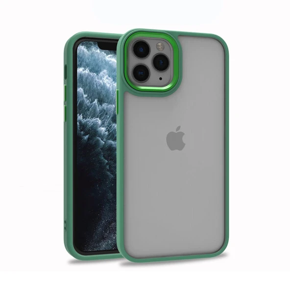 Apple iPhone 11 Pro Max Kılıf Zore Flora Kapak Kılıf  Yeşil