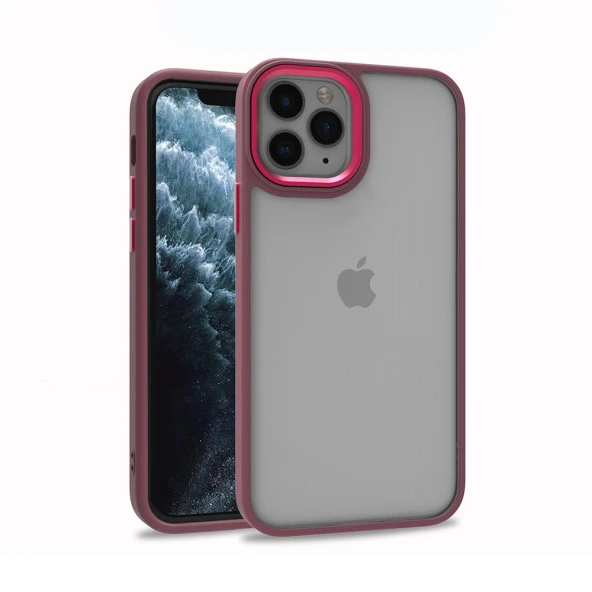 Apple iPhone 11 Pro Max Kılıf Zore Flora Kapak Kılıf  Kırmızı