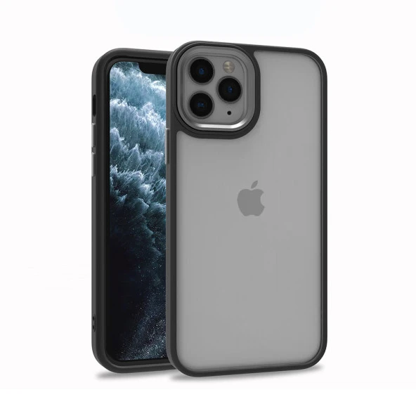 Apple iPhone 11 Pro Max Kılıf Zore Flora Kapak Kılıf  Siyah