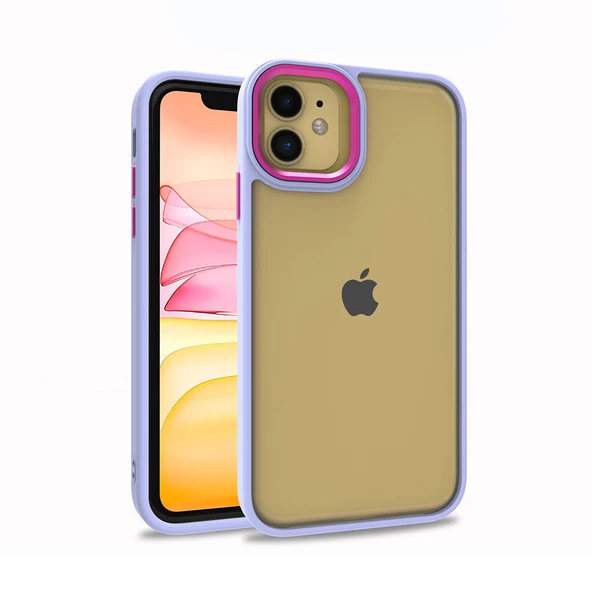 Apple iPhone 11 Kılıf Zore Flora Elektroplatin kaplama sert PC Kapak Kılıf  Lila