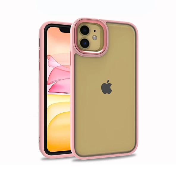 Apple iPhone 11 Kılıf Zore Flora Elektroplatin kaplama sert PC Kapak Kılıf  Rose Gold