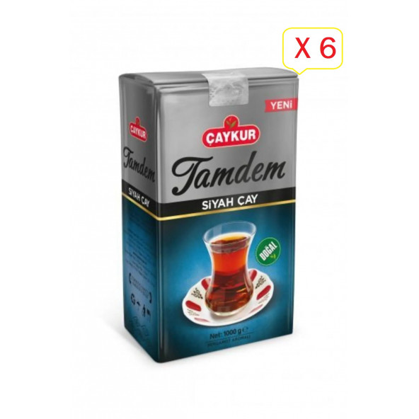 Çaykur Tamdem Bergamot Aromalı Doğal Siyah Çay 1000 Gr x 6 - 1