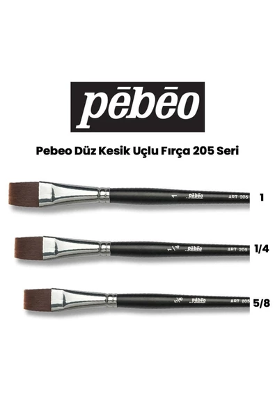 Pebeo 205 Seri Düz Kesik Uçlu Fırça Seti