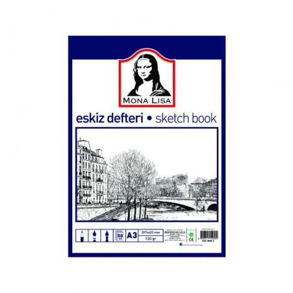 Südor Mona Lisa Eskiz Defteri (Sketch Book) A3 120 gr. 50 yp.