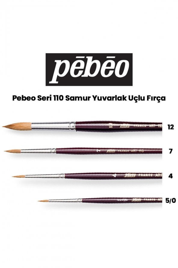 Pebeo 110 Seri Samur Sulu Boya Fırçası Set