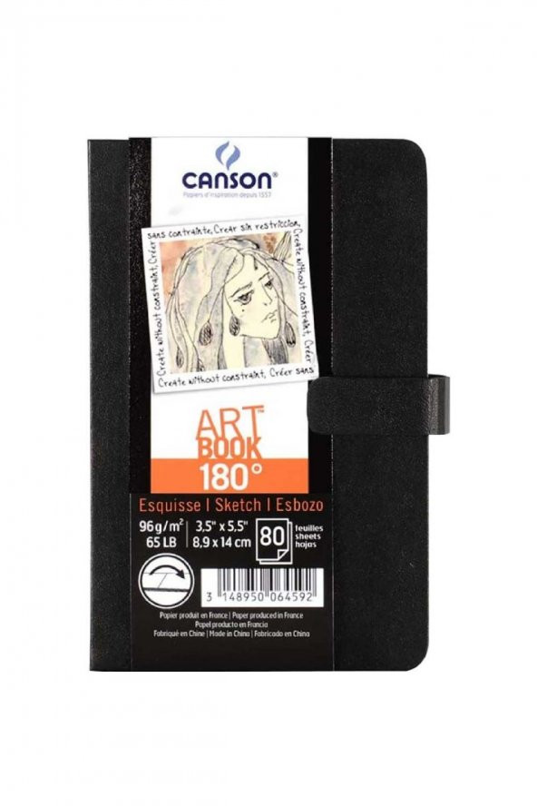 Canson 180 Art Book 96gr Çok Amaçlı Çizim Defteri 80 Sayfa 8.9x14cm (Sert Kapak)