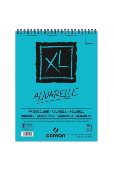 Canson XL Aquarelle Cold Pressed 300gr Spiralli Sulu Boya Blok 30 Sayfa A4 (21x29.7cm)