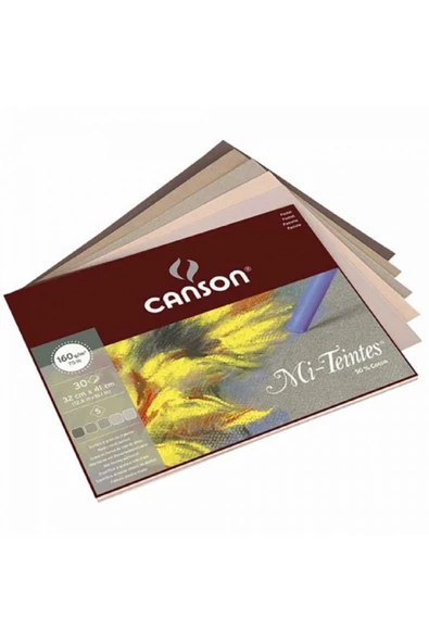 Canson Mi-Tientes 5 Gri Renk 160g Pastel Blok 30 Sayfa 32x41cm - 2