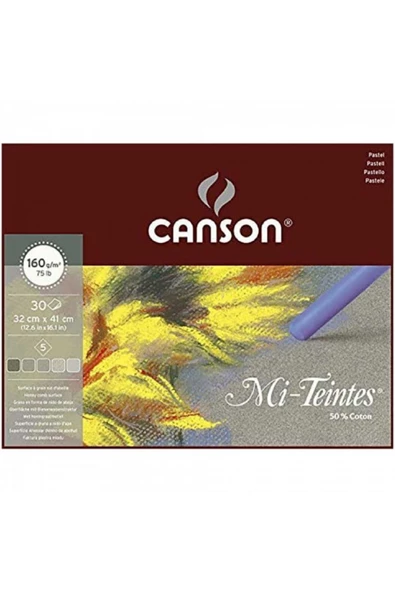 Canson Mi-Tientes 5 Gri Renk 160g Pastel Blok 30 Sayfa 32x41cm