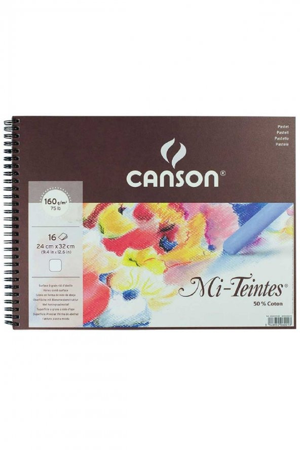 Canson Mi-Tientes Beyaz 160gr Spiralli Pastel Blok 16 Sayfa 32x41cm