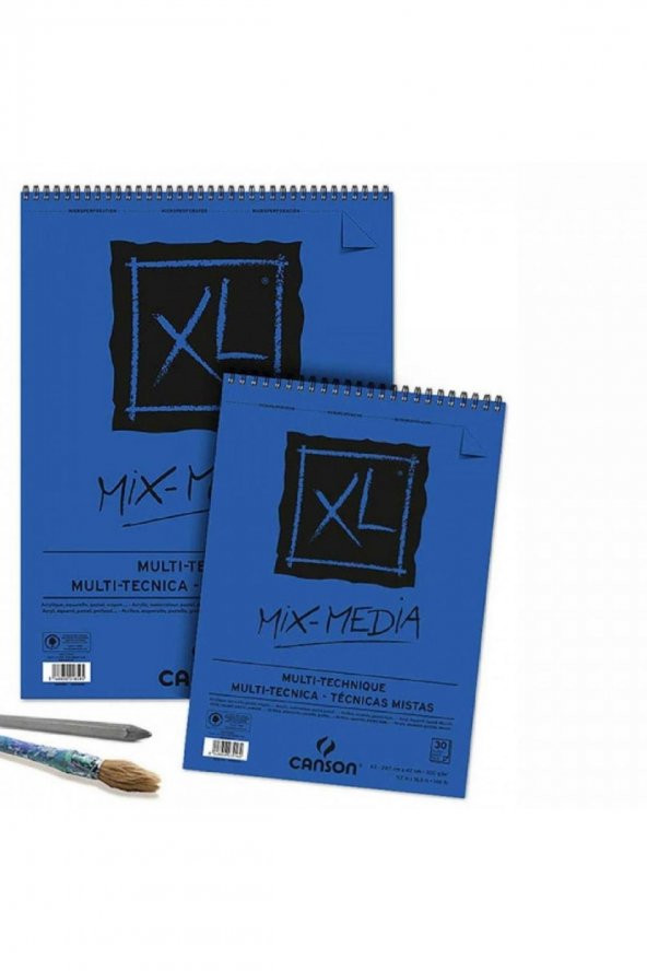 Canson XL Mix Media 300gr Orta Dokulu Çok Amaçlı Spiralli Resim Blok 30 Sayfa A4 (21x29.7 - 4
