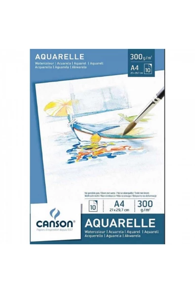 Canson Leisure Aquarelle Pad 300g Sulu Boya Blok 10 Sayfa A4 (21x29.7cm)