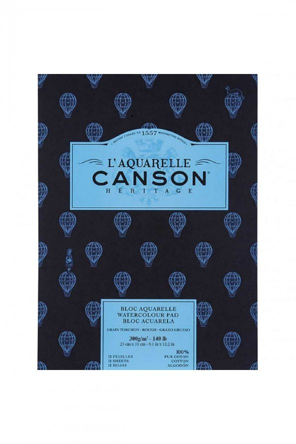Canson Heritage Aquarelle Rough 300gr Sulu Boya Blok 12 Sayfa 23x31cm