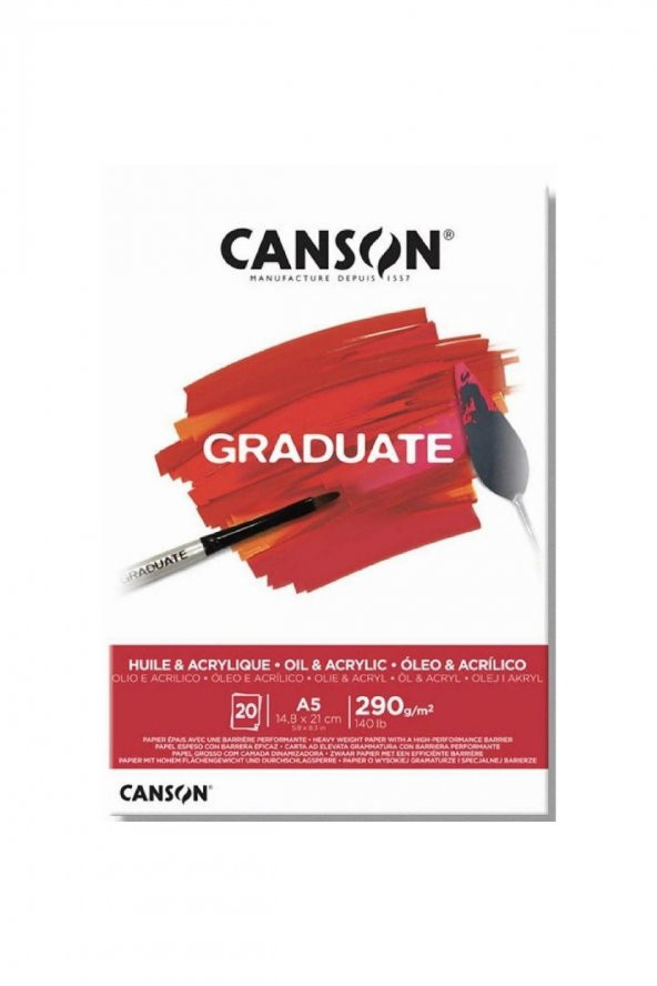 Canson Graduate Akrilik ve Yağlı Boya Defteri A5 290gr 20 Yaprak