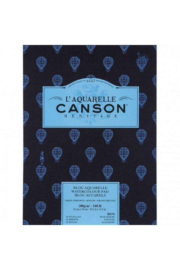 Canson Heritage Aquarelle Rough 300gr Sulu Boya Blok 12 Sayfa 26x36cm