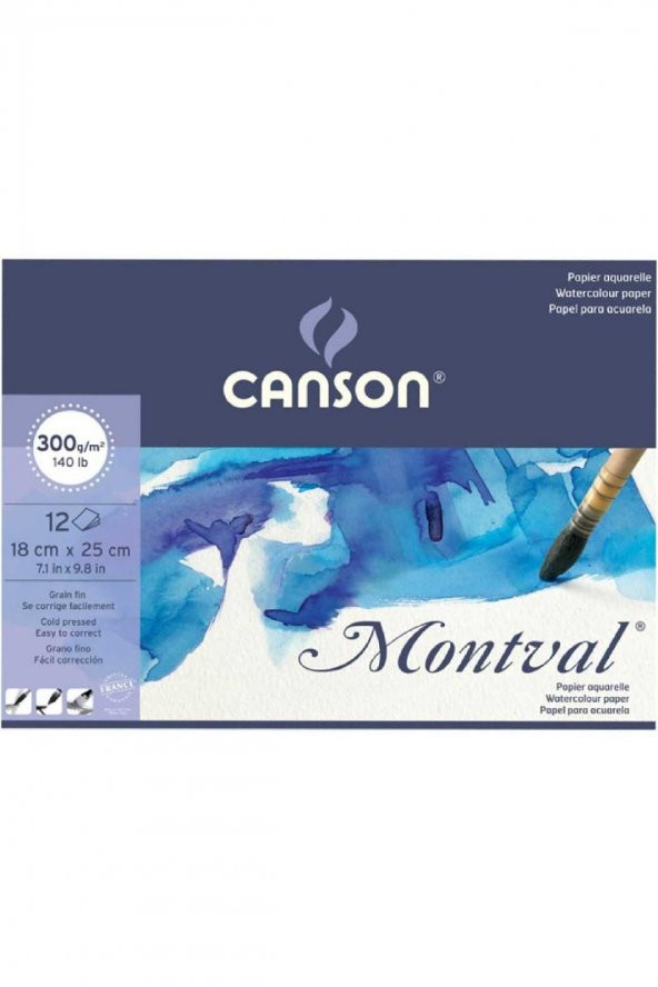Canson Montval Aquarelle Cold Pressed 300gr Sulu Boya Blok 100 Sayfa 24x32cm