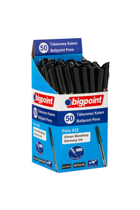 Bigpoint Tükenmez Kalem Polo 0.7mm 50'li Set Siyah