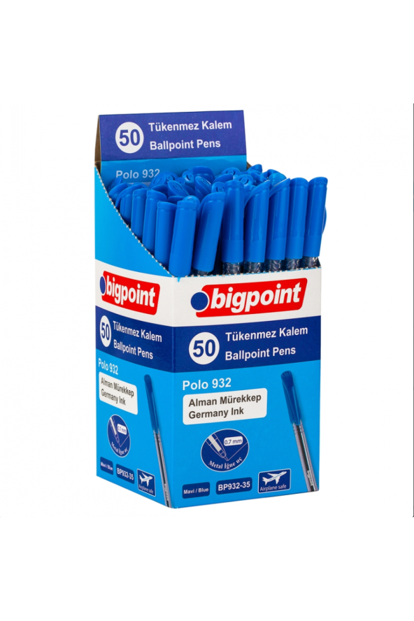 Bigpoint Tükenmez Kalem Polo 0.7mm 50'li Set Mavi