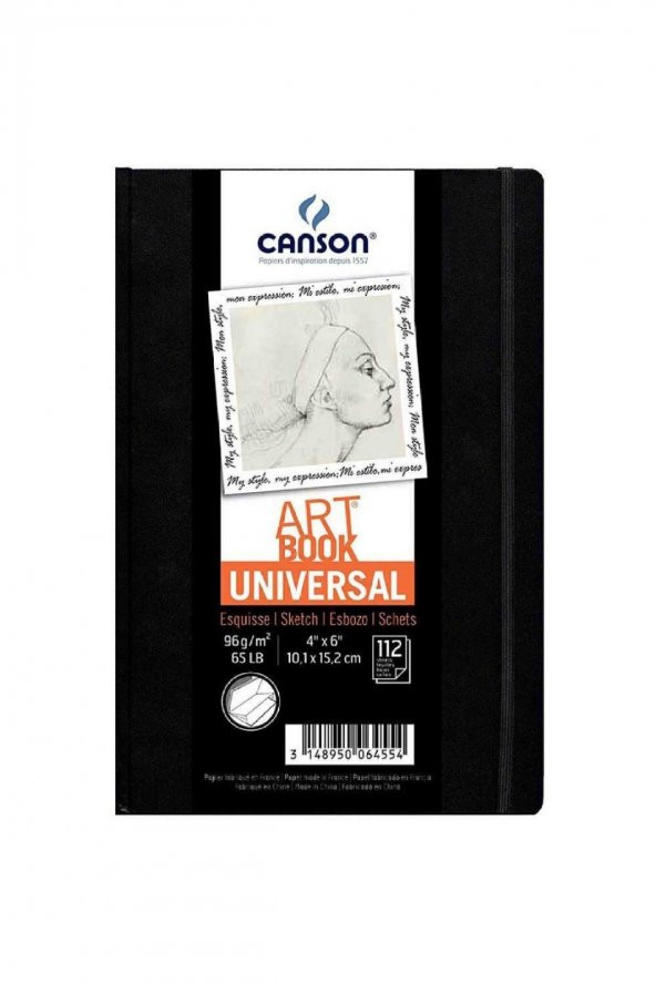 Canson Universal Art Book 96gr Çok Amaçlı Çizim Defteri 112 Sayfa 10.2x15.2cm (Sert Kapak)