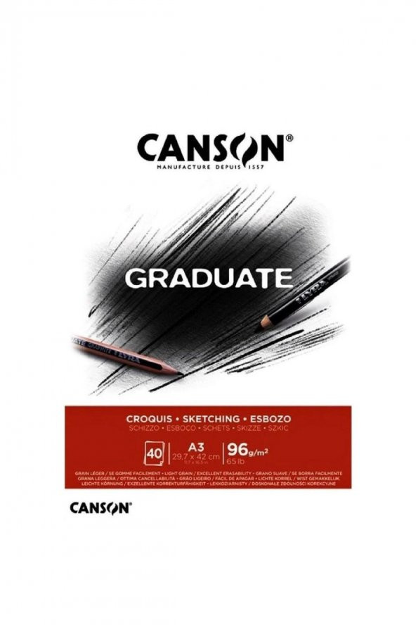 Canson Graduate Croquis Eskiz Defter A3 96gr 40 Yaprak