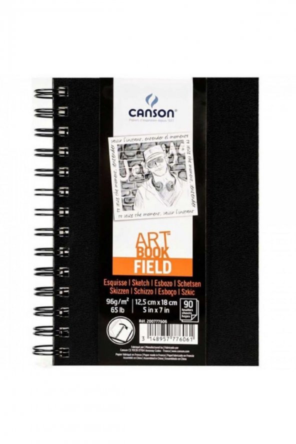 Canson Field Art Book 96gr Sketch Defteri 90 Sayfa 12.5x18cm Sert Kapak