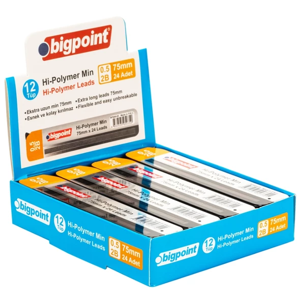 Bigpoint Kalem Ucu 0.5mm HB 75mm 24'lü Tüp - 12 Adet