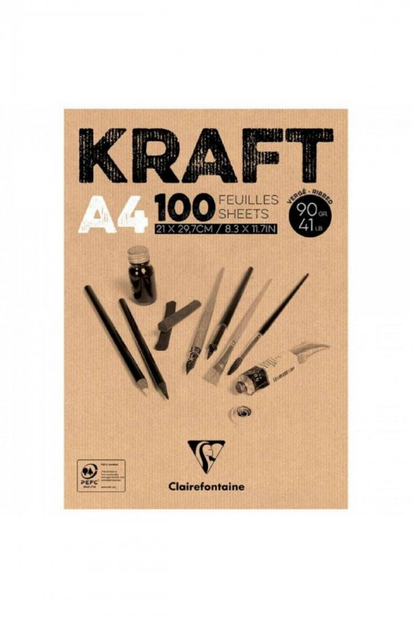 Clairefontaine Kraft 90gr Çok Amaçlı Resim Blok 100 Sayfa A4 (21x29.7cm)